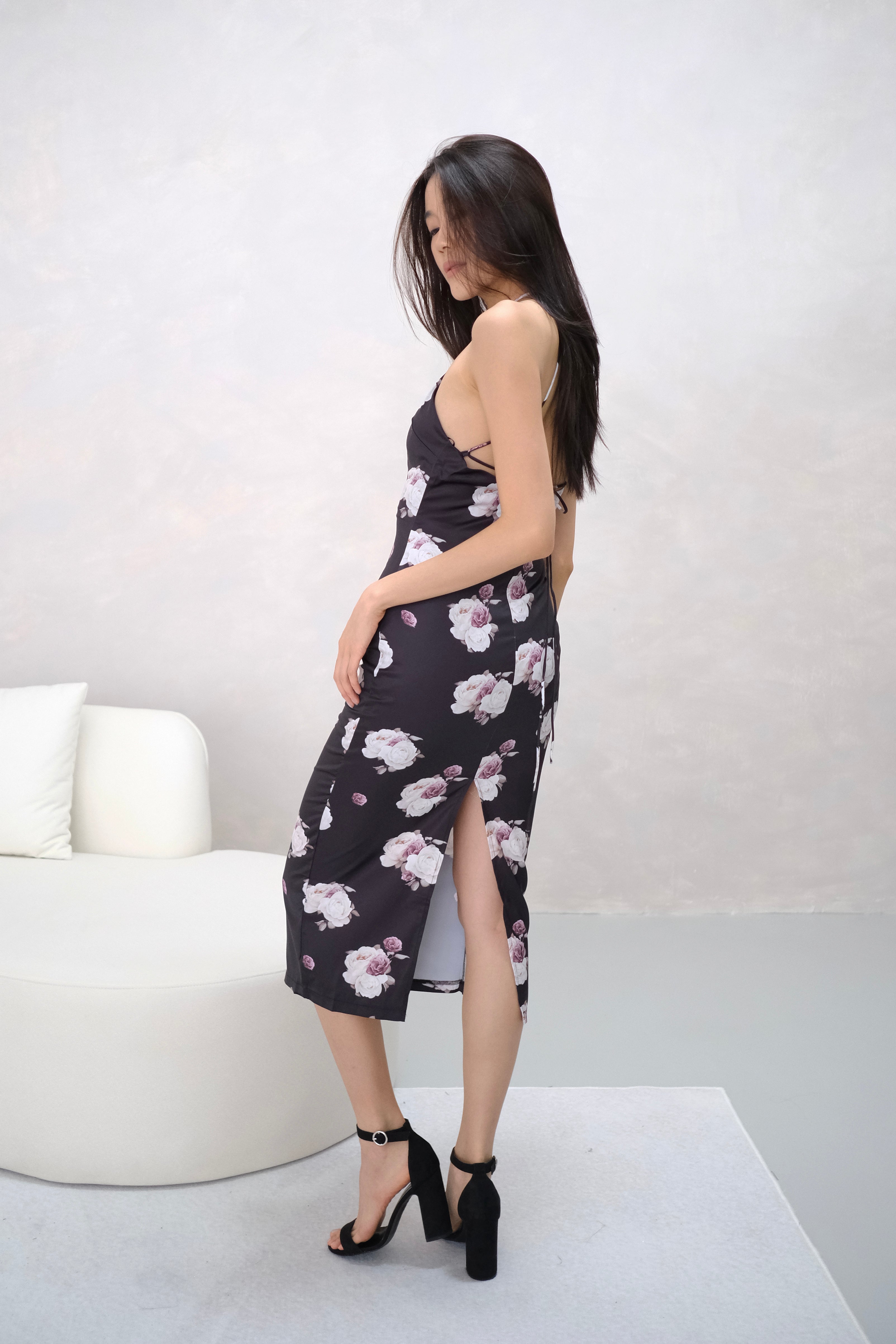 ARIA FLORAL MAXI (BLACK)