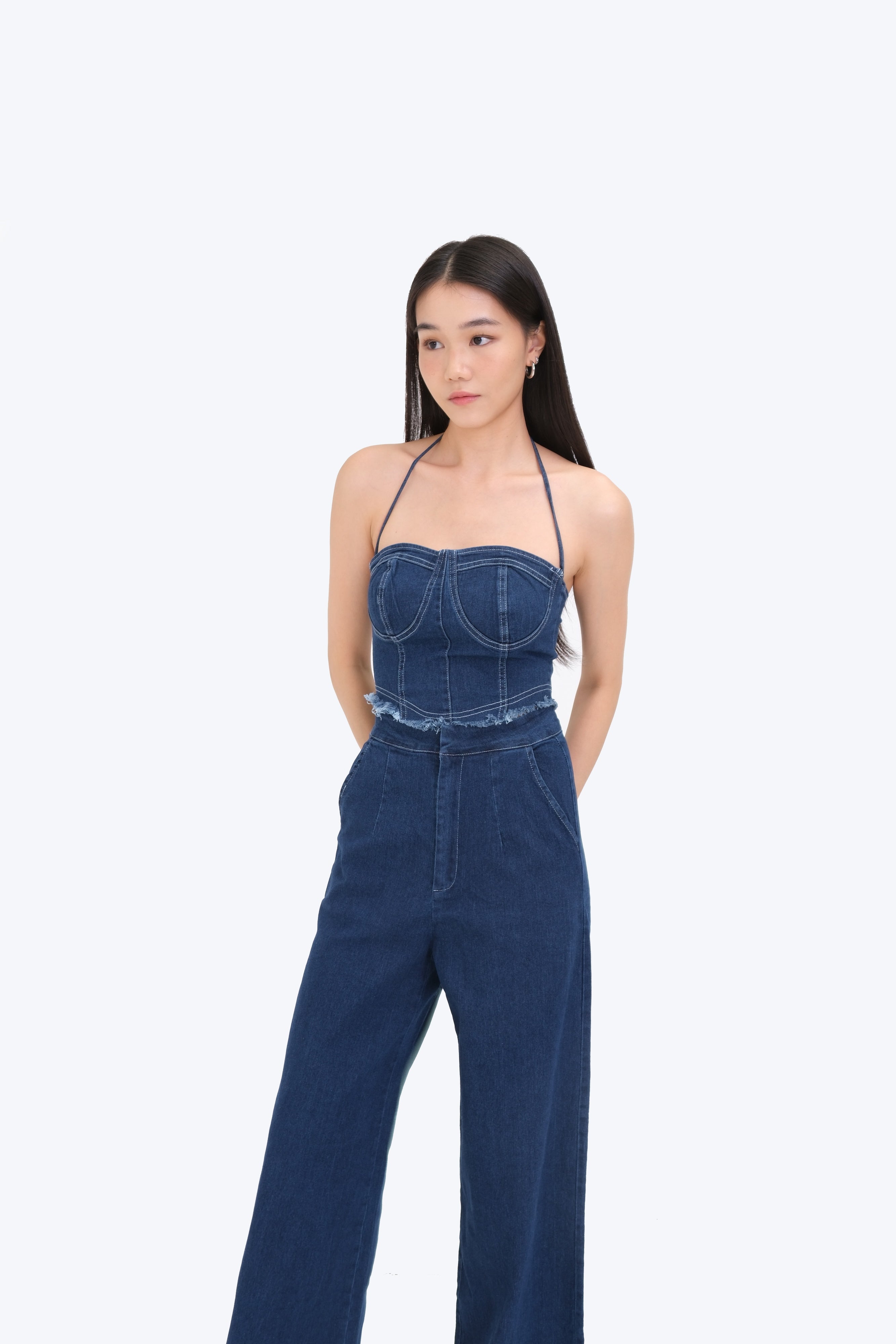 CHARLIE HALTER CO-ORD (DARK DENIM)