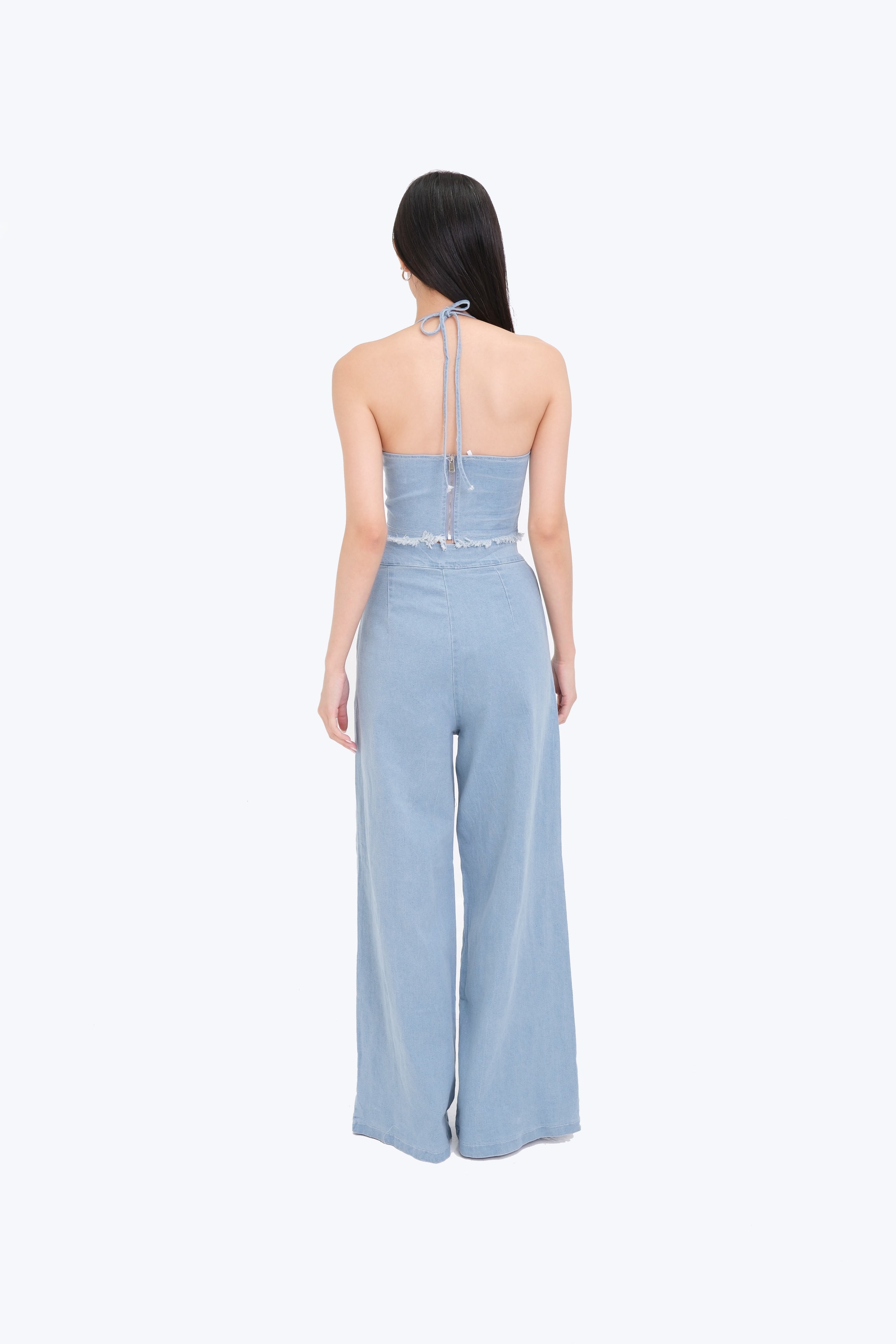 CHARLIE HALTER CO-ORD (LIGHT DENIM)