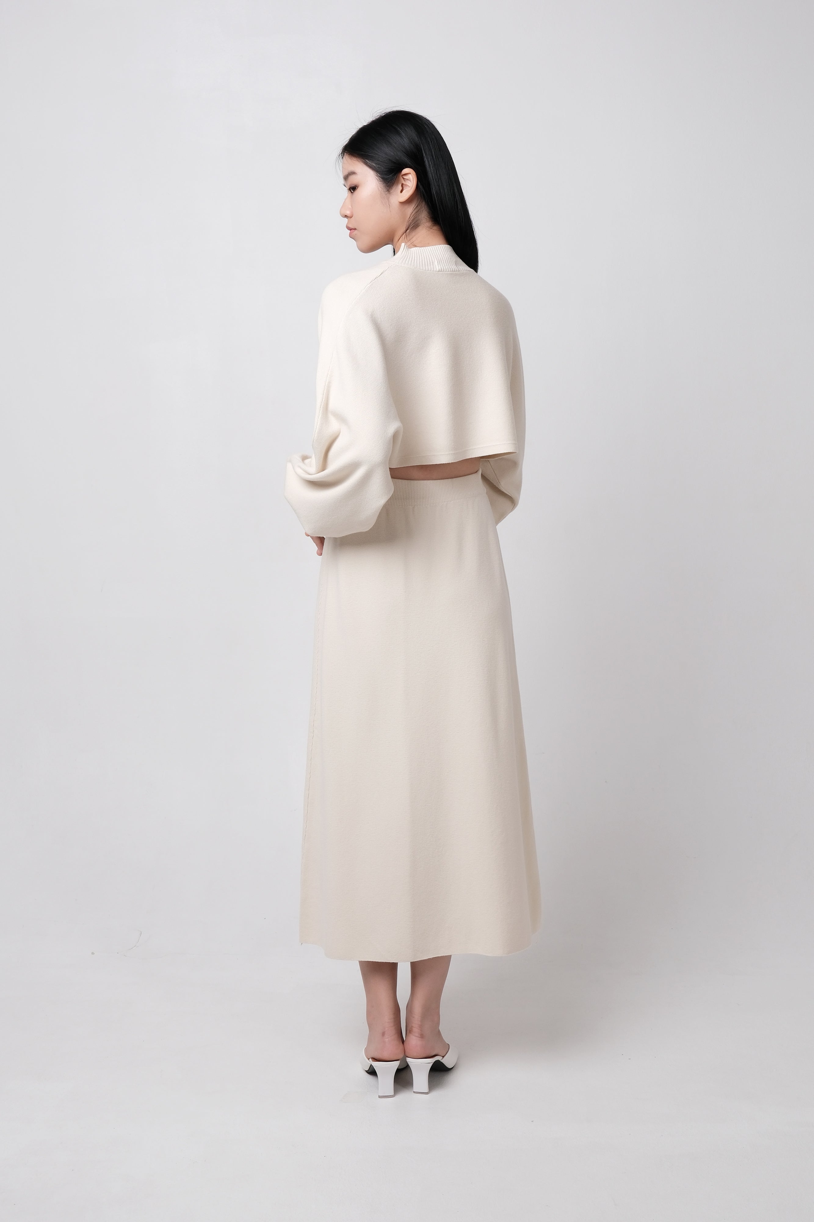 DAWN CROPPED LONG SLEEVE MAXI CO-ORD (CREAM)