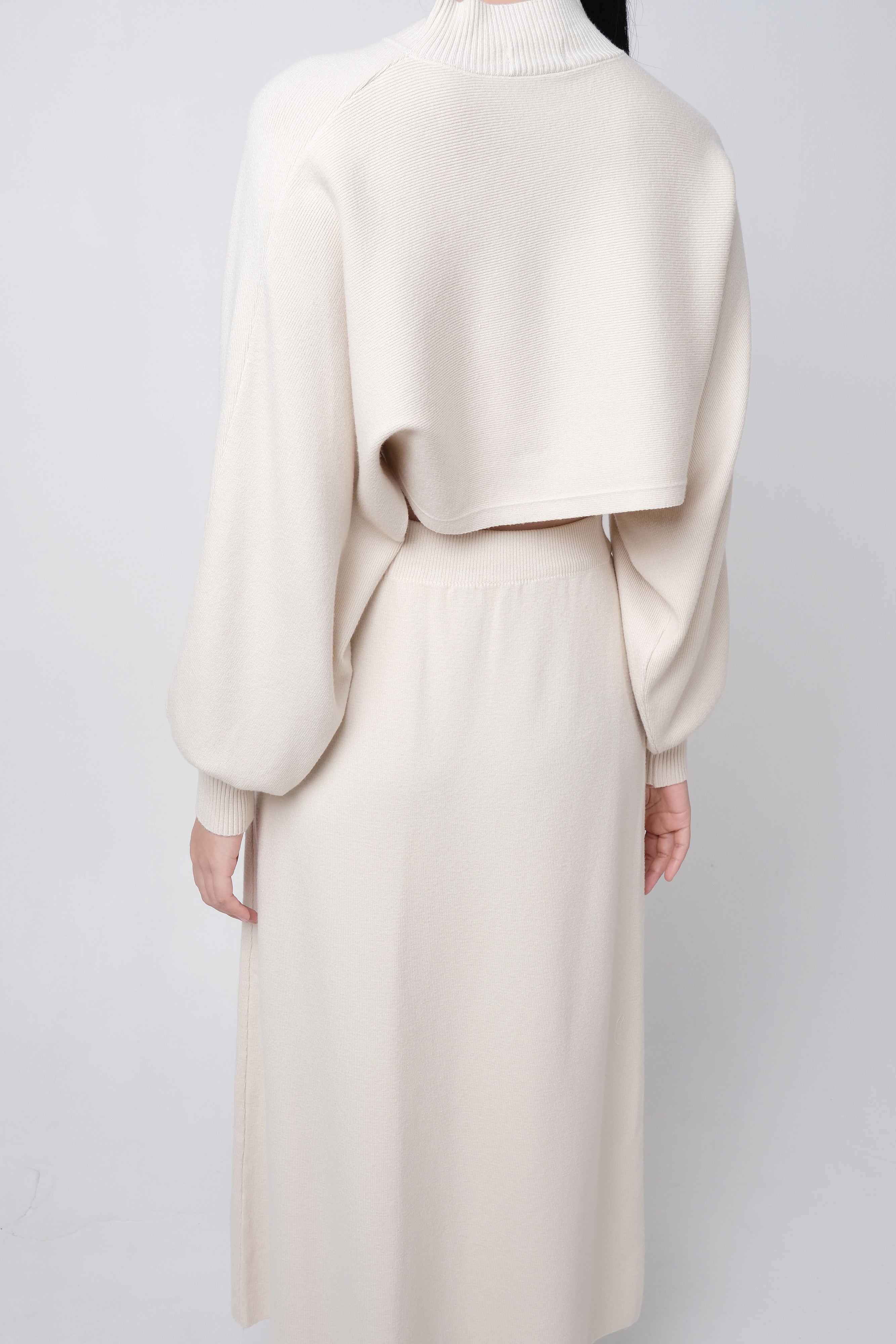 DAWN CROPPED LONG SLEEVE MAXI CO-ORD (CREAM)