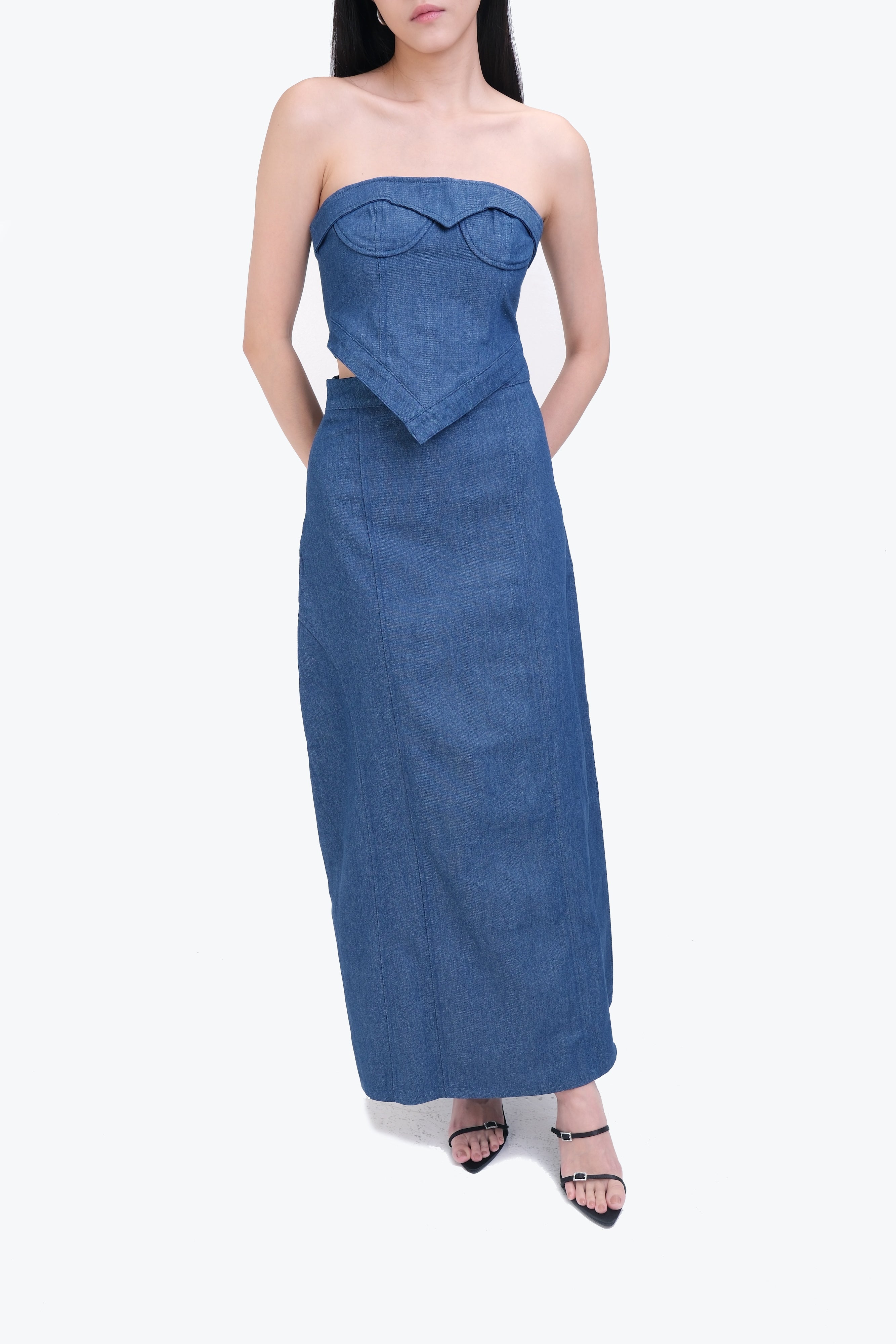 EMILY STRAPLESS CO-ORD (DARK DENIM)