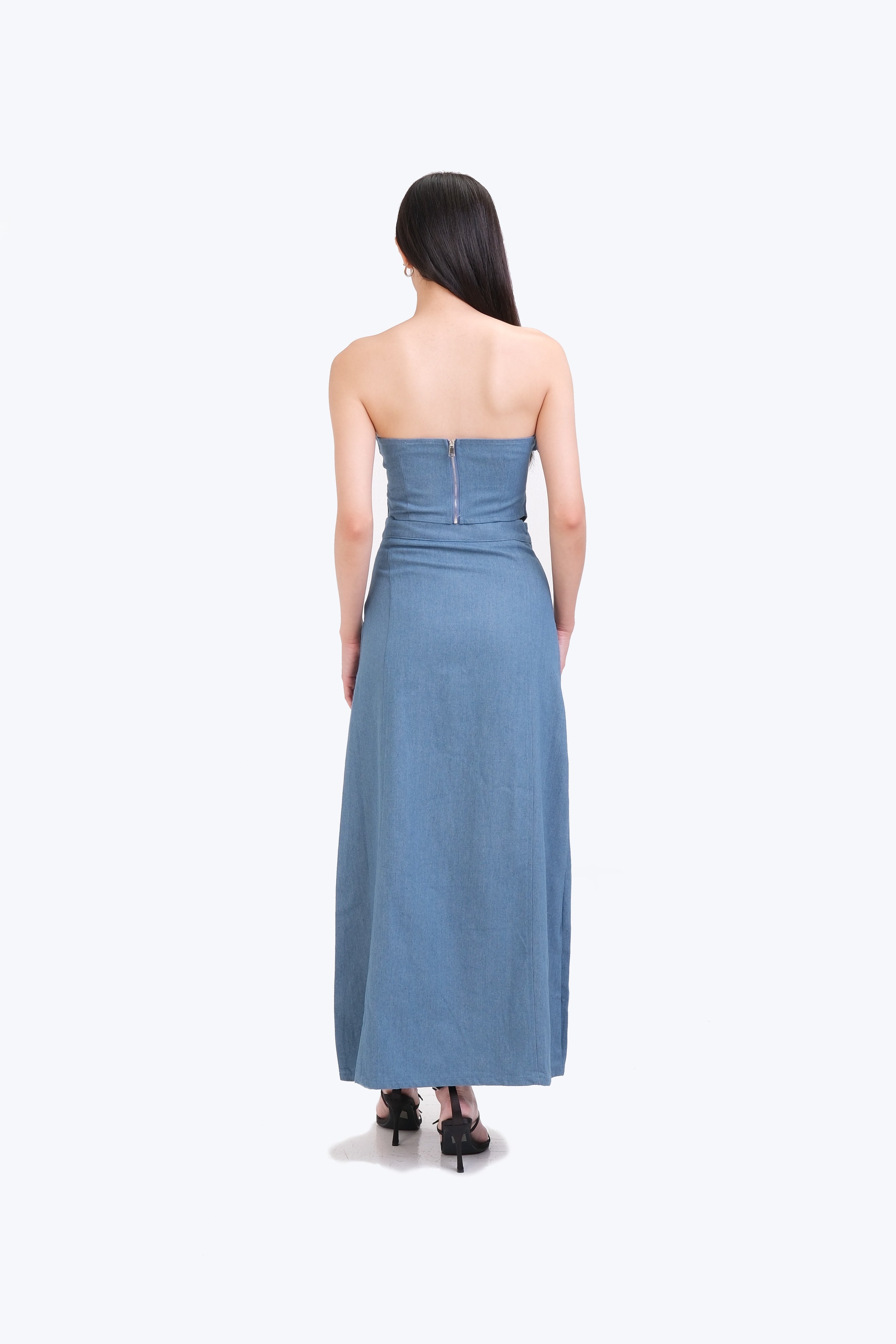 EMILY STRAPLESS CO-ORD (LIGHT DENIM)