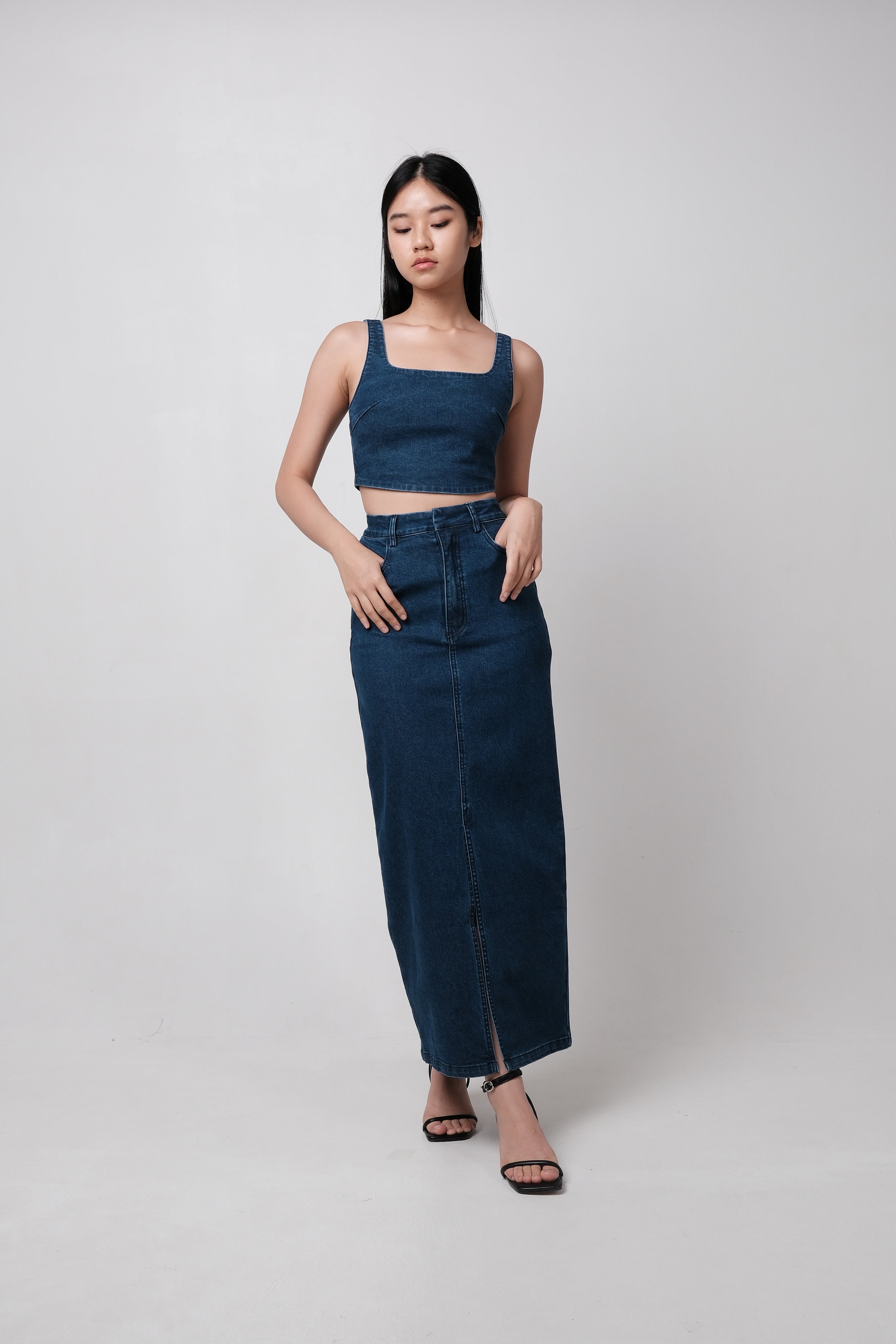 KYLA DENIM BRALET MAXI CO-ORD