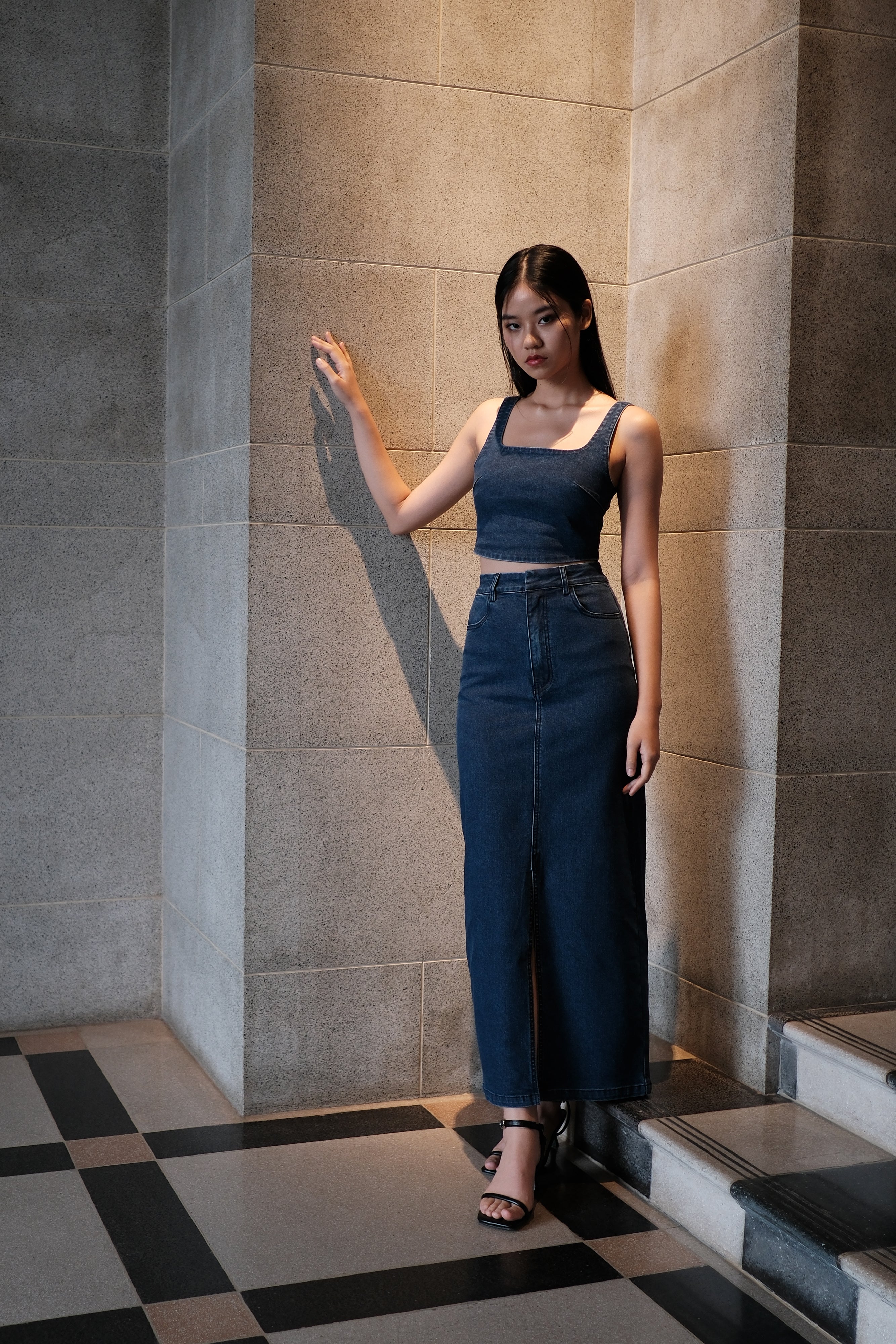 KYLA DENIM BRALET MAXI CO-ORD