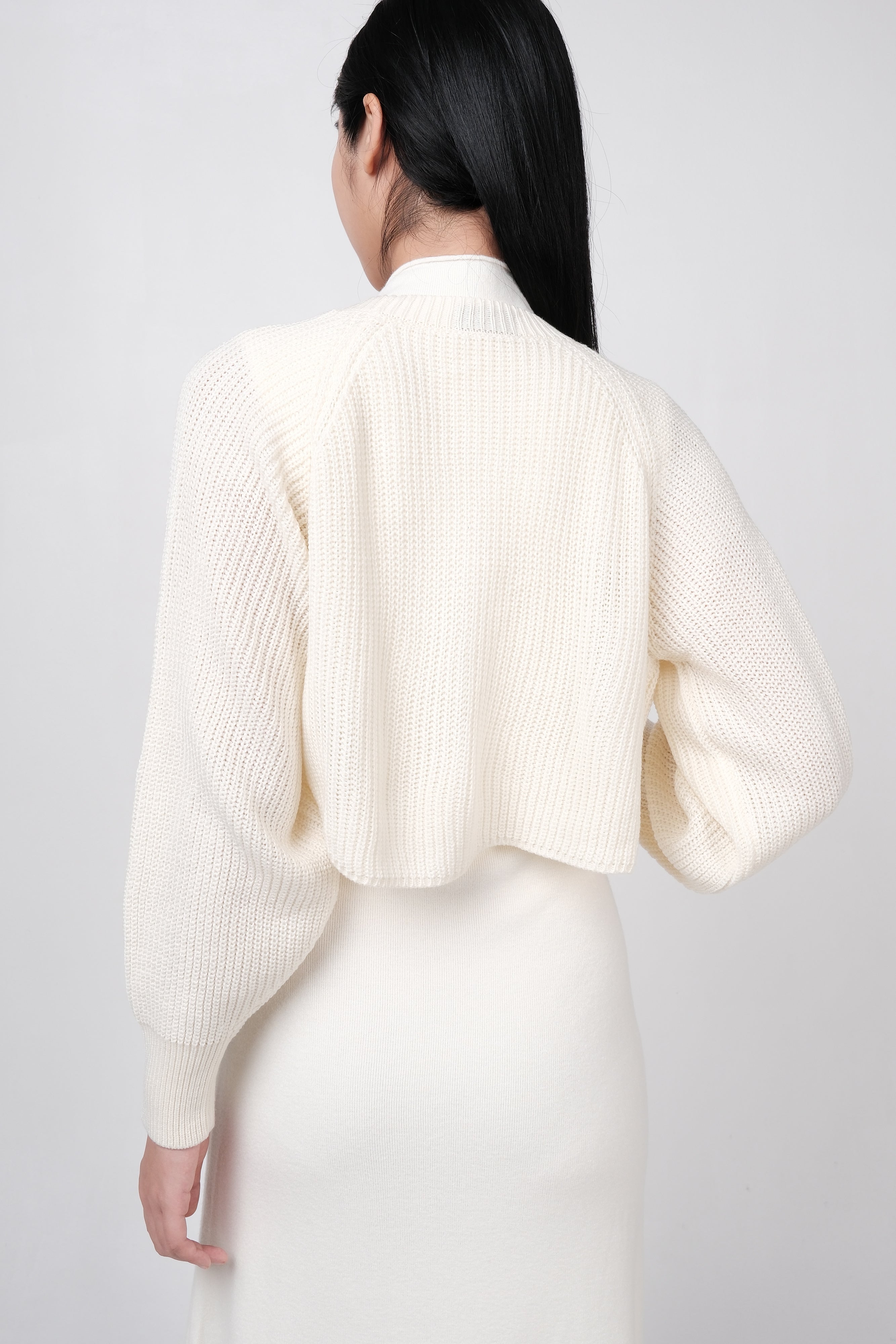 LILY KNIT CROPPED CARDIGAN (CREAM)