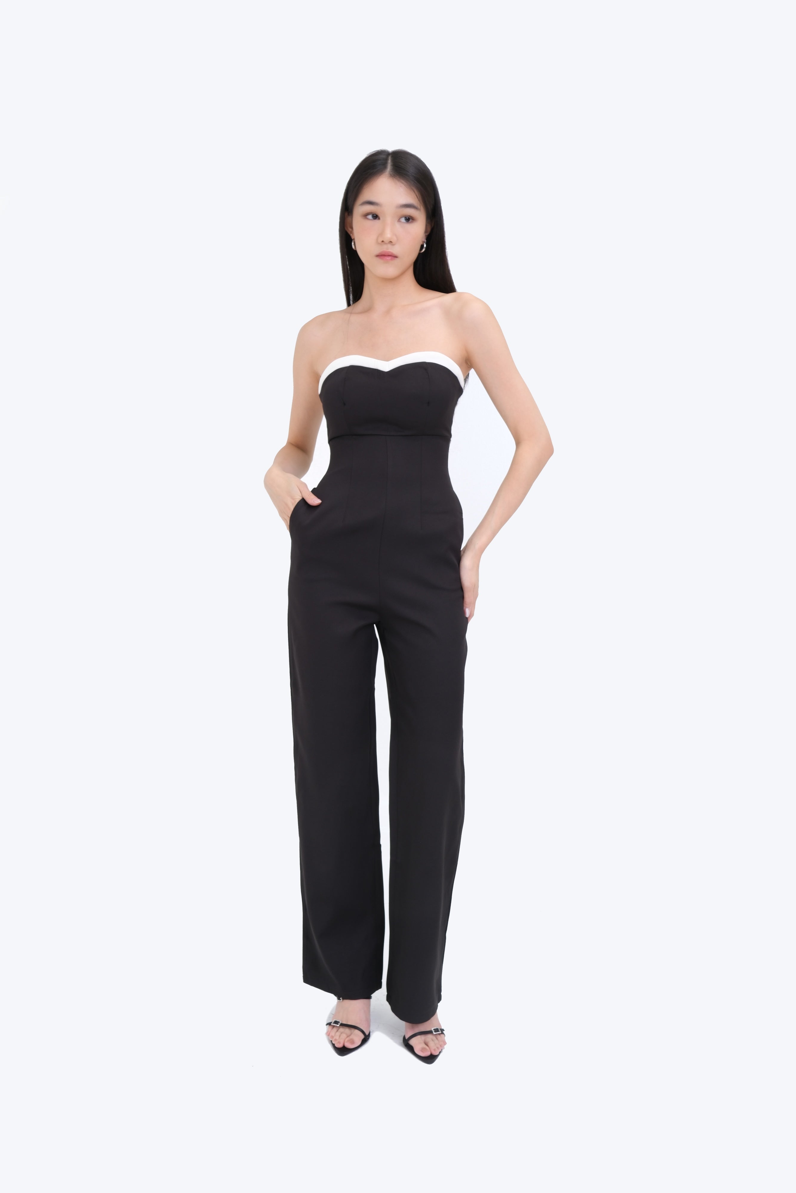 PAIGE STRAPLESS JUMPSUIT (BLACK)