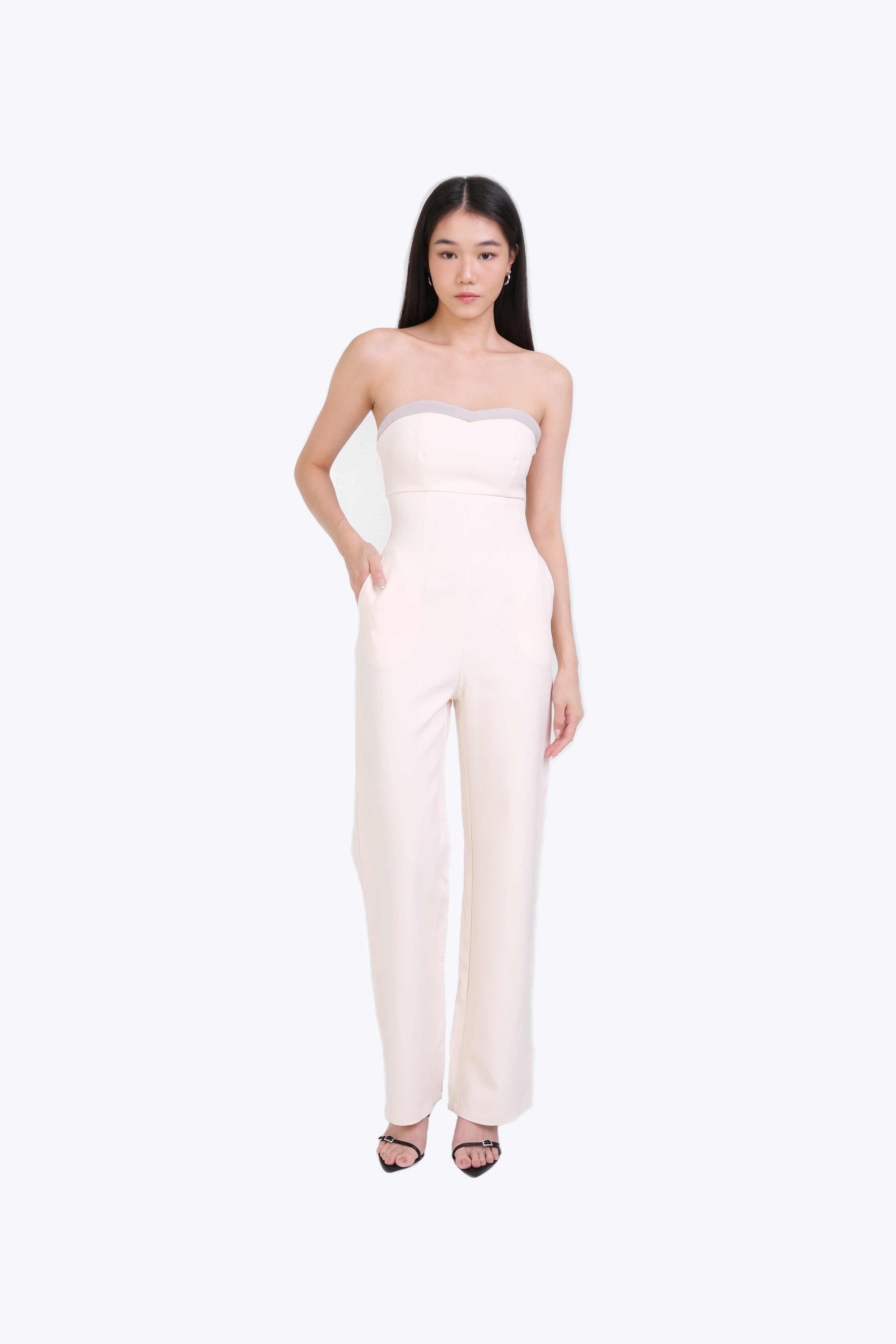 PAIGE STRAPLESS JUMPSUIT (CREAM)