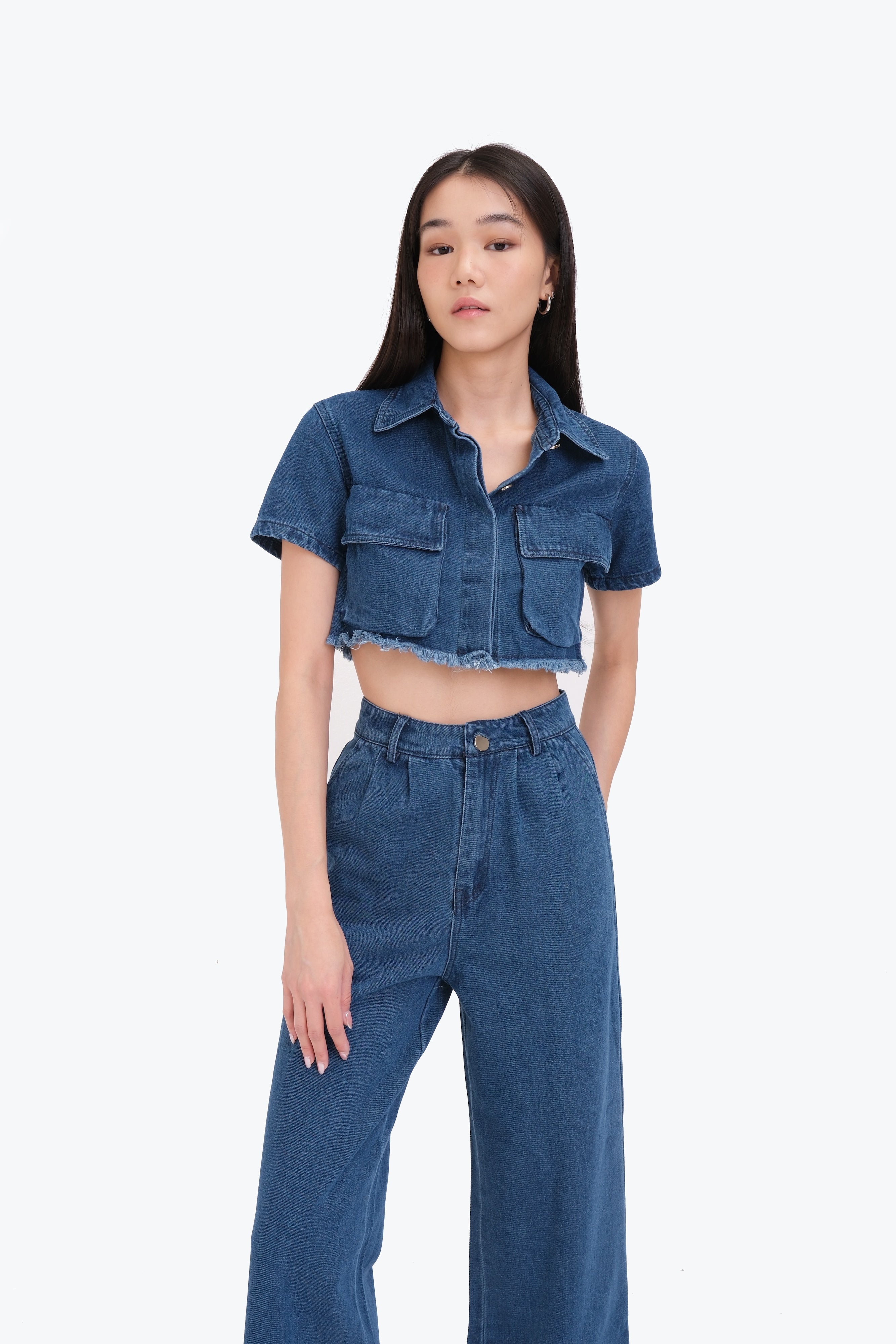 BROOKE POLO DENIM CO-ORD (DARK)