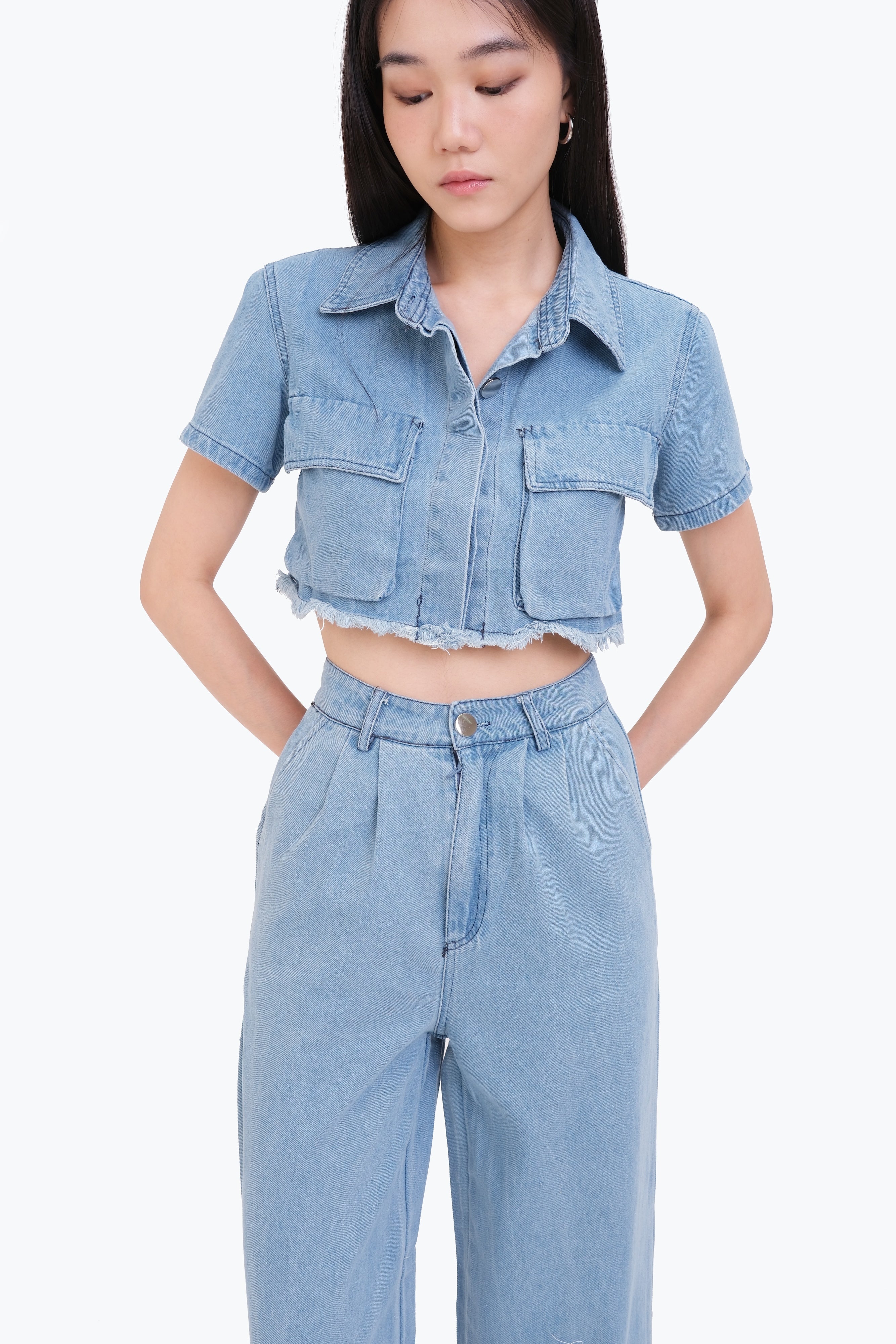 BROOKE POLO DENIM CO-ORD (LIGHT)