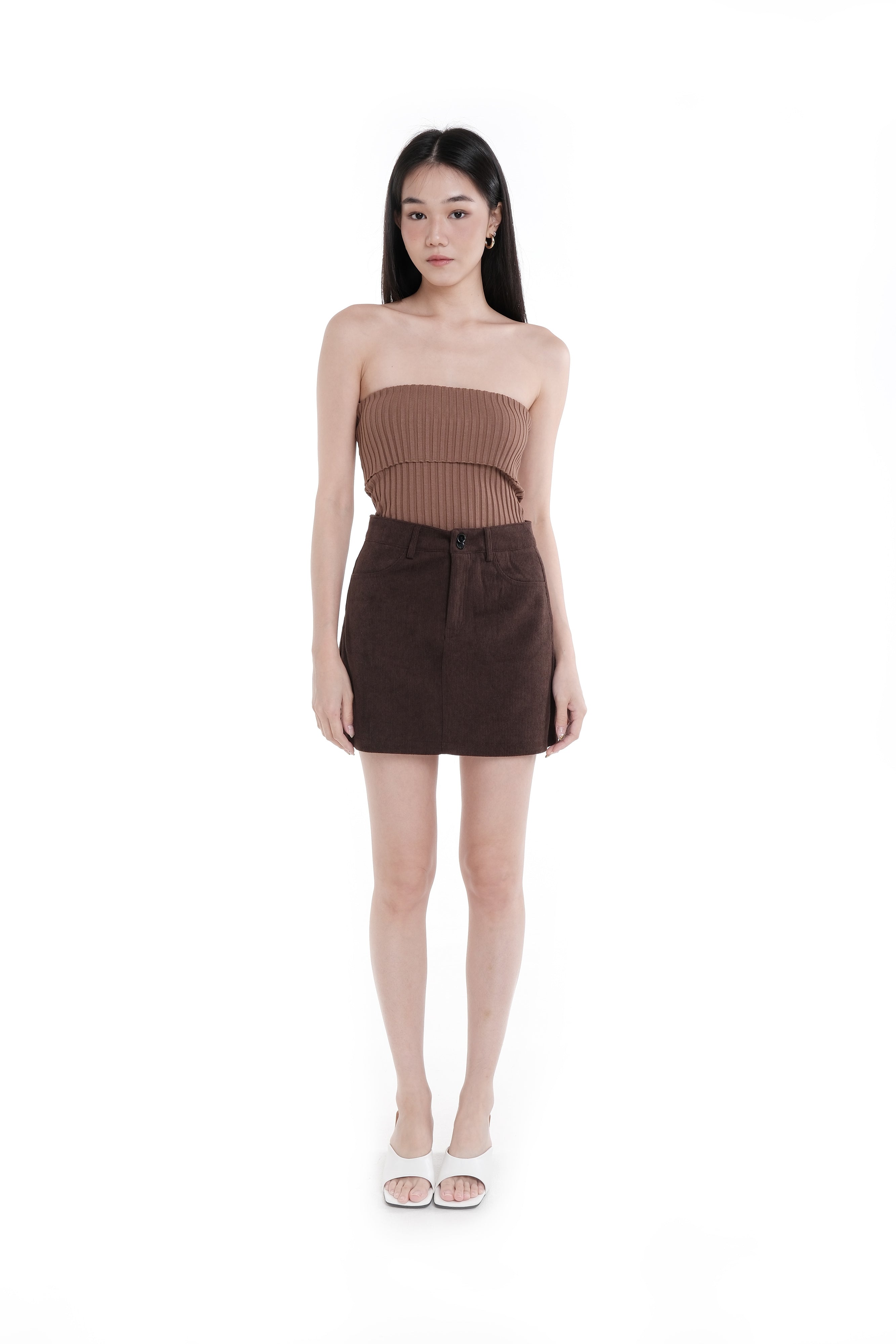 RAE SUEDE SKIRT (COCOA)