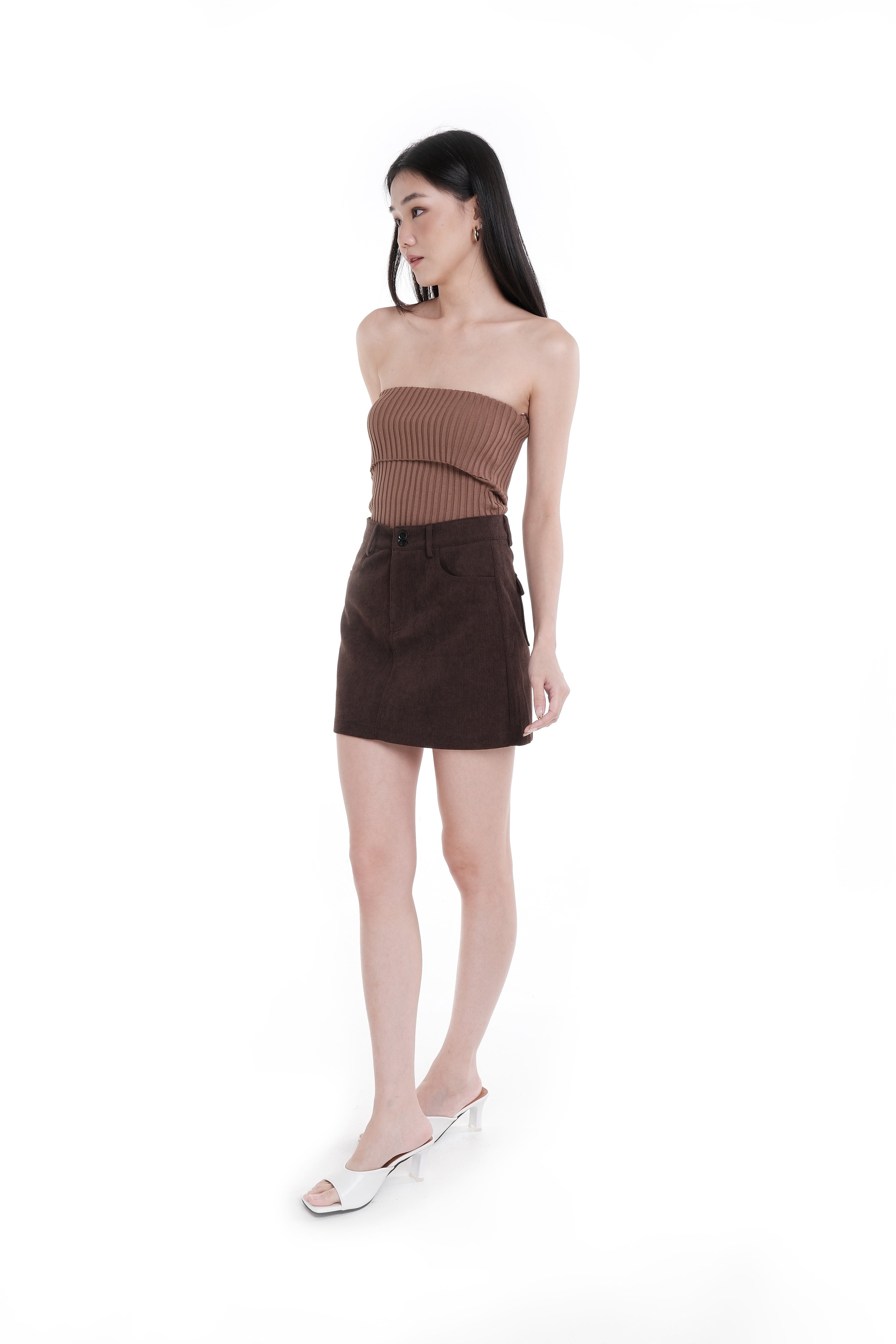 RAE SUEDE SKIRT (COCOA)